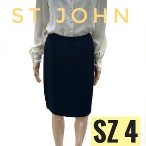 St John Santana knit black skirt sz 4